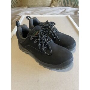 HYTEST Women's 7.5 Black Suede Knox Direct Attach Steel Toe Shoe Workwear‎